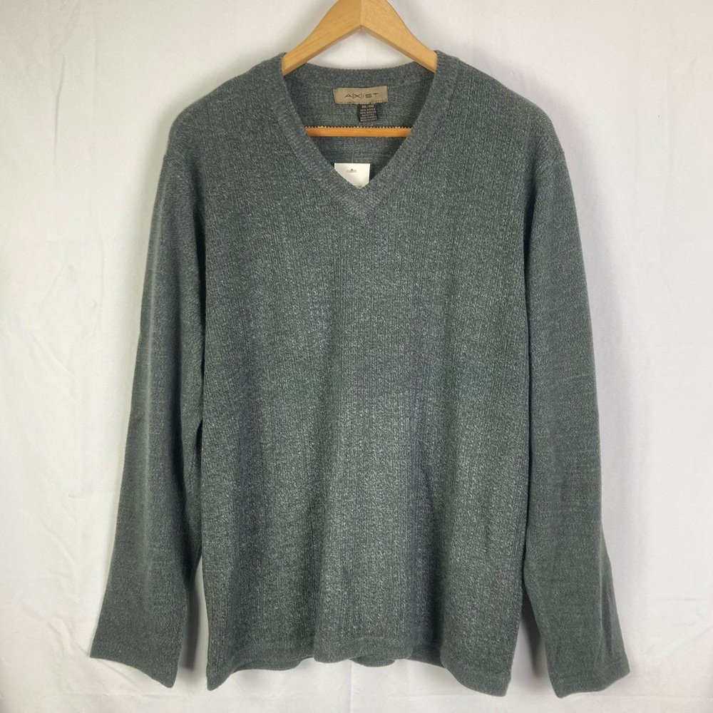 AXIST Men's Charcoal Gray V-Neck Long Sleeve Sweater Size XXL NWT